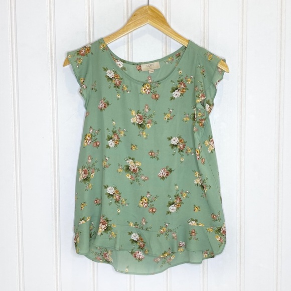 LOFT Tops - LOFT Green Floral Top 156